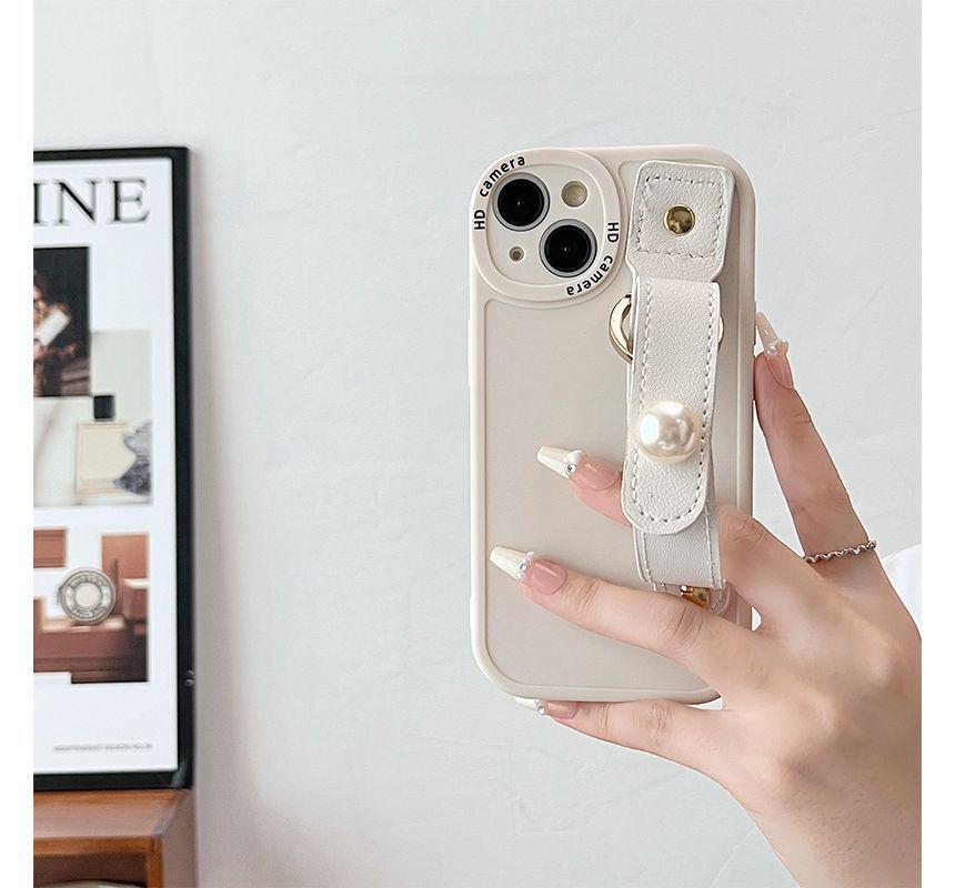 Faux Phone Pearl Case Hand Strap