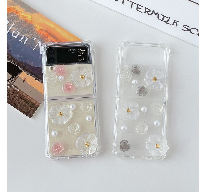 Pearl Floral Phone Faux Case