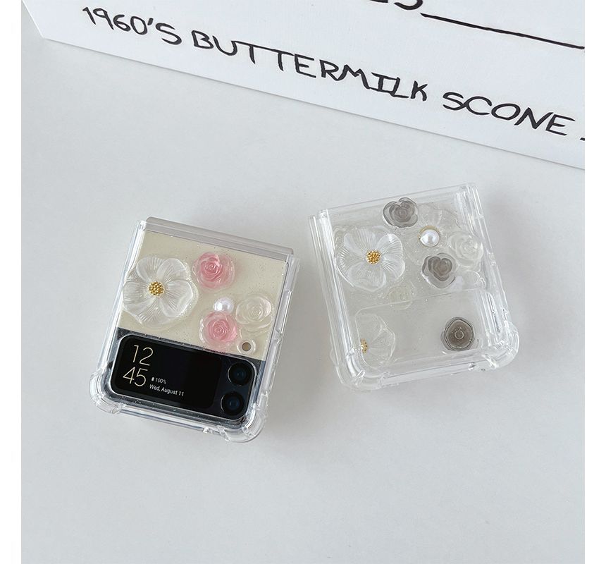 Pearl Floral Phone Faux Case