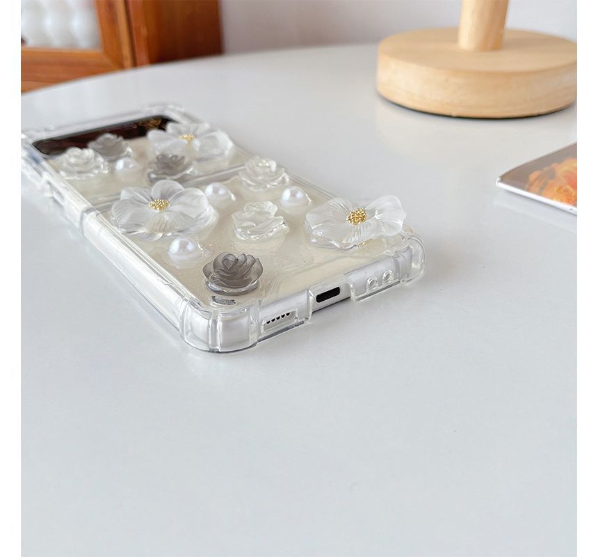 Pearl Floral Phone Faux Case