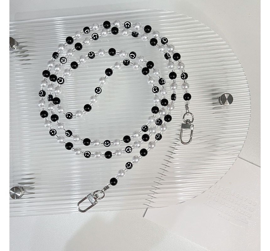 Phone Smiley Faux Strap Pearl