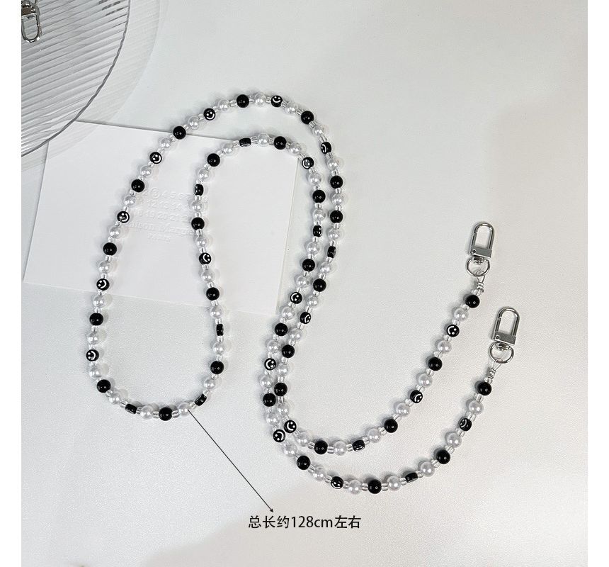 Phone Smiley Faux Strap Pearl