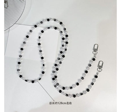 Phone Smiley Faux Strap Pearl