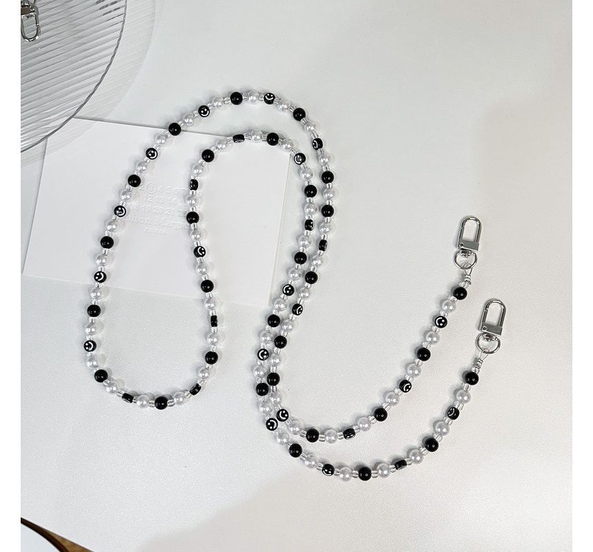 Phone Smiley Faux Strap Pearl