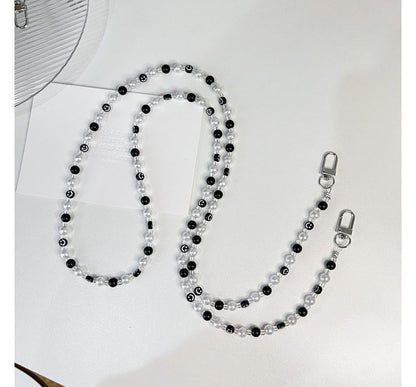 Phone Smiley Faux Strap Pearl