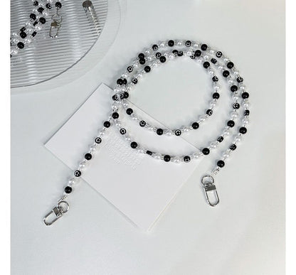 Phone Smiley Faux Strap Pearl
