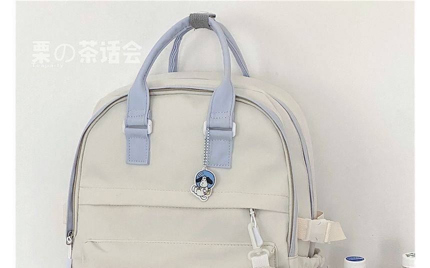 Two-Tone Top Handle Backpack / Charm / Set