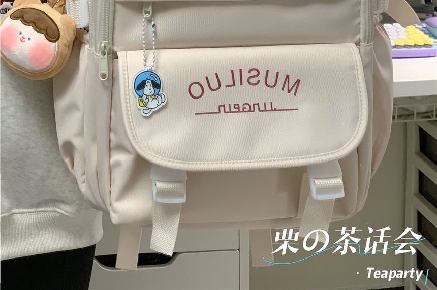 Lettering Flap Backpack / Charm / Set