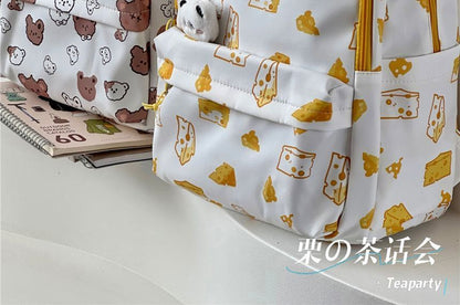 Cheese Print Backpack / Charm / Set