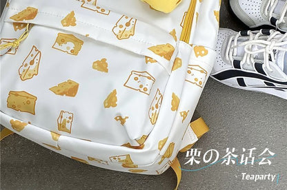 Cheese Print Backpack / Charm / Set