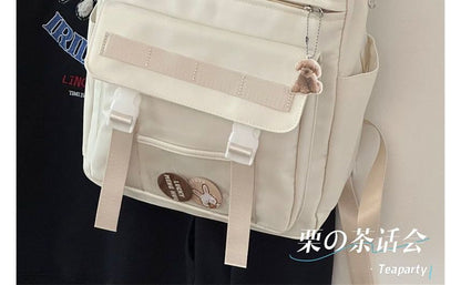 Color Block Top Handle Backpack / Charm / Set