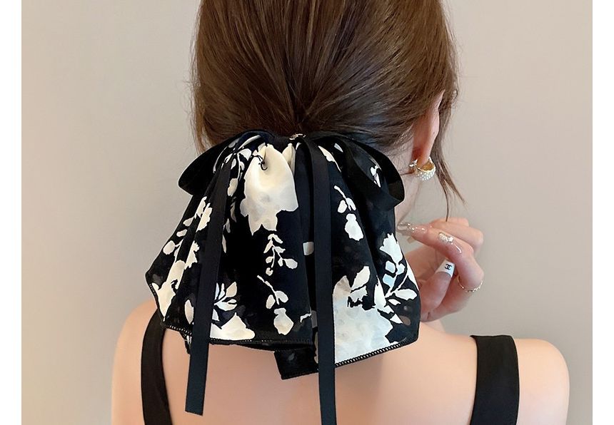 Floral Bow Scrunchie