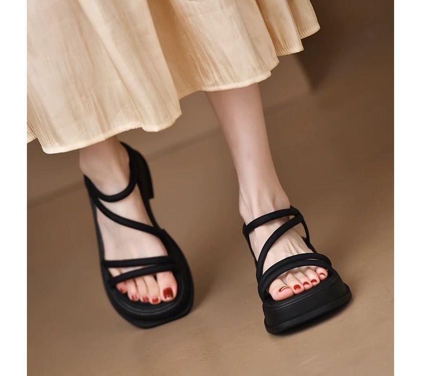 Platform Plain Sandals