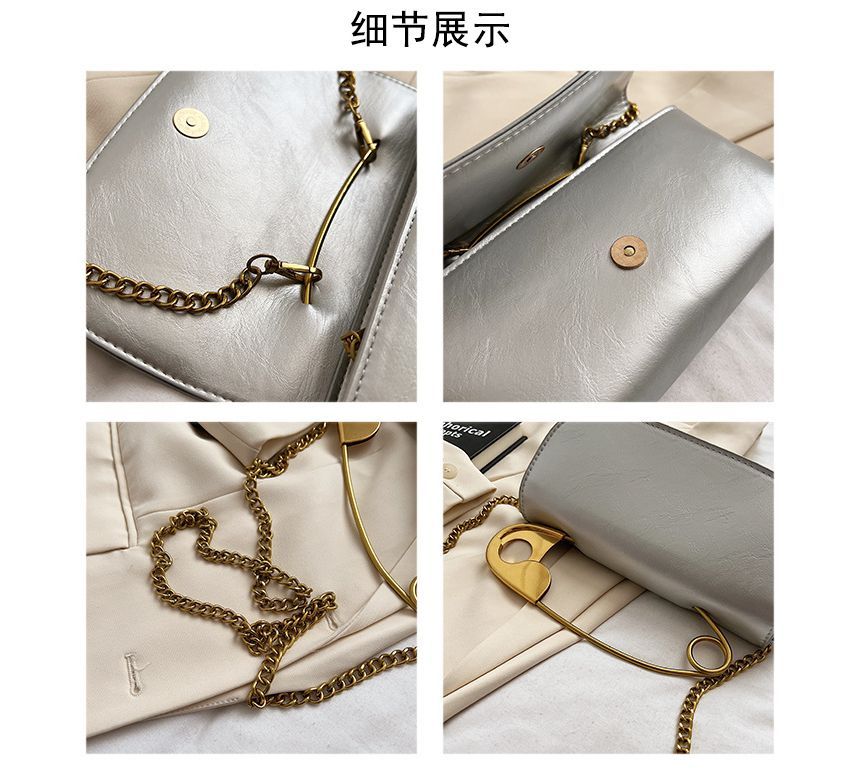 Flap Bag Pin Crossbody Safety Handle