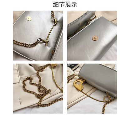 Flap Bag Pin Crossbody Safety Handle