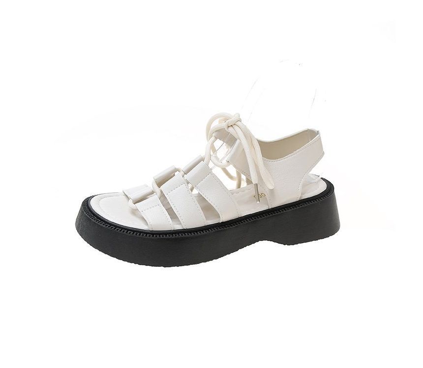 Platform Gladiator Lace-Up Sandals