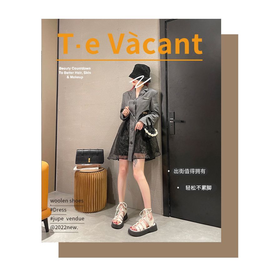 Platform Gladiator Lace-Up Sandals