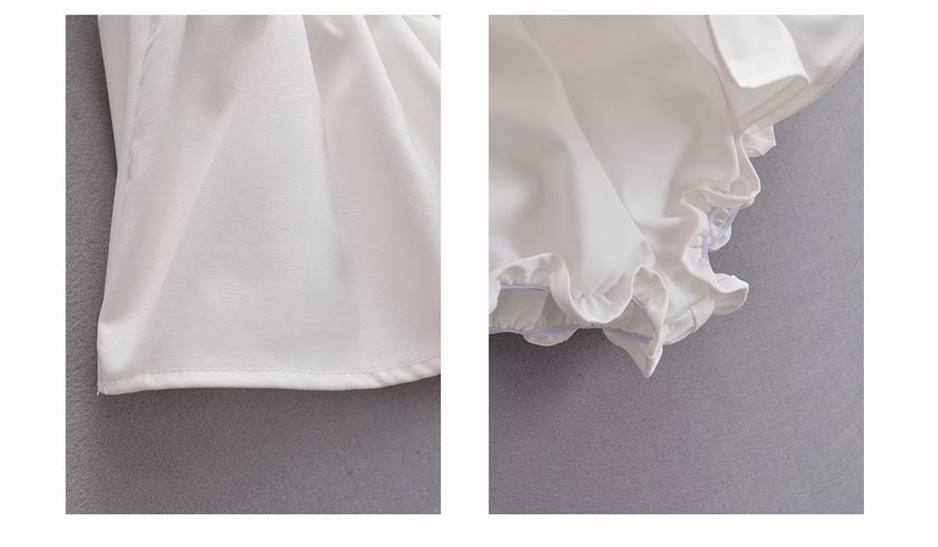 Mini Plain Waist bow A-Line Skirt Mid