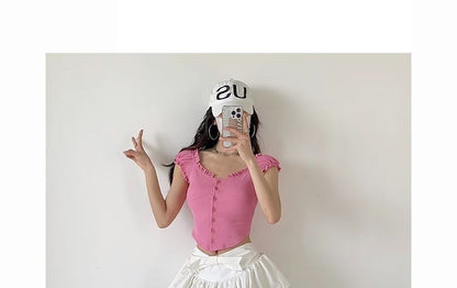 Mid A-Line Mini Plain bow Waist Skirt