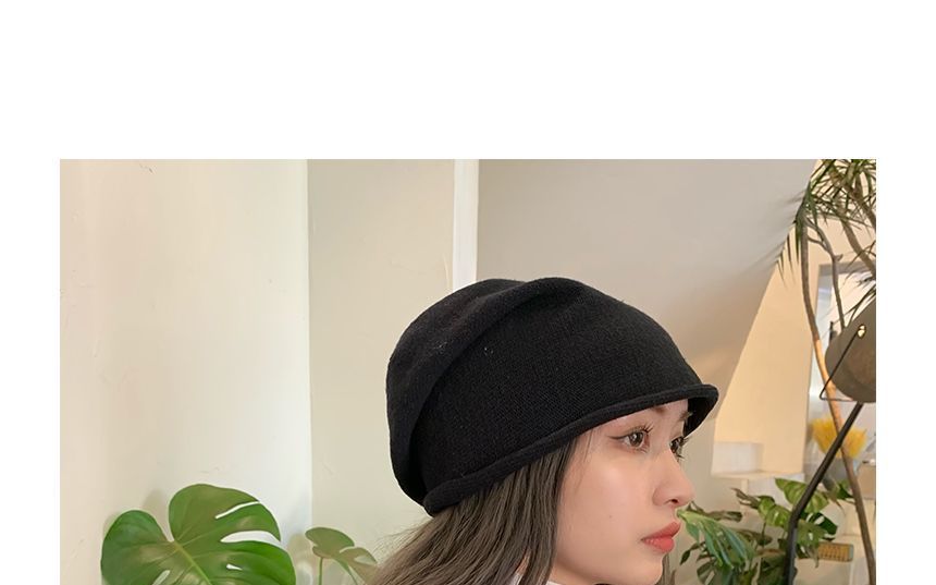 Plain Roll Up Hem Beanie