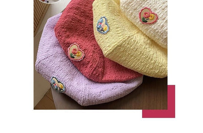 Flower Heart Applique Beret