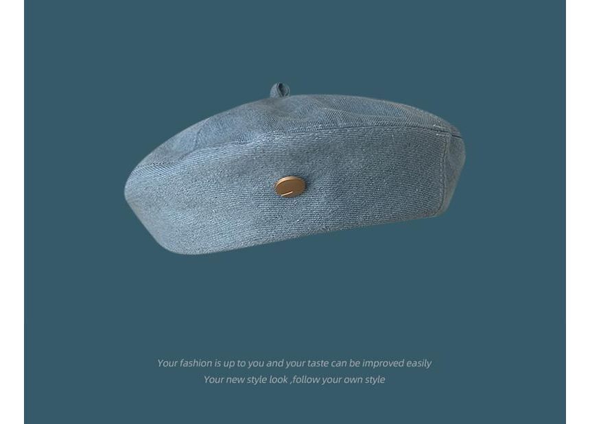 Béret en denim délavé