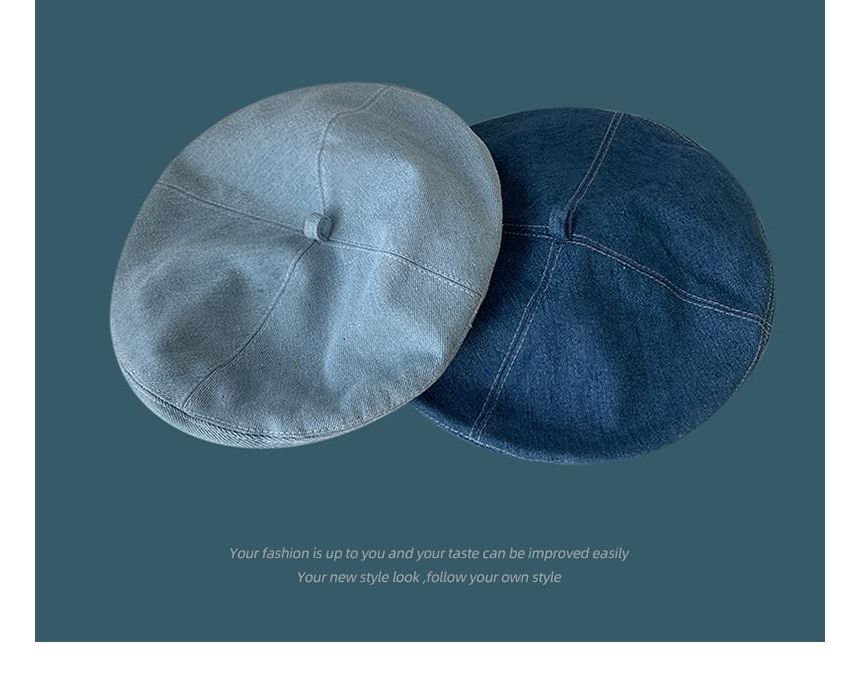 Béret en denim délavé