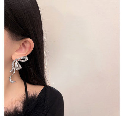 Bow Earring Rhinestone Stud