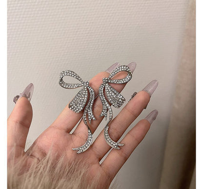 Bow Earring Rhinestone Stud