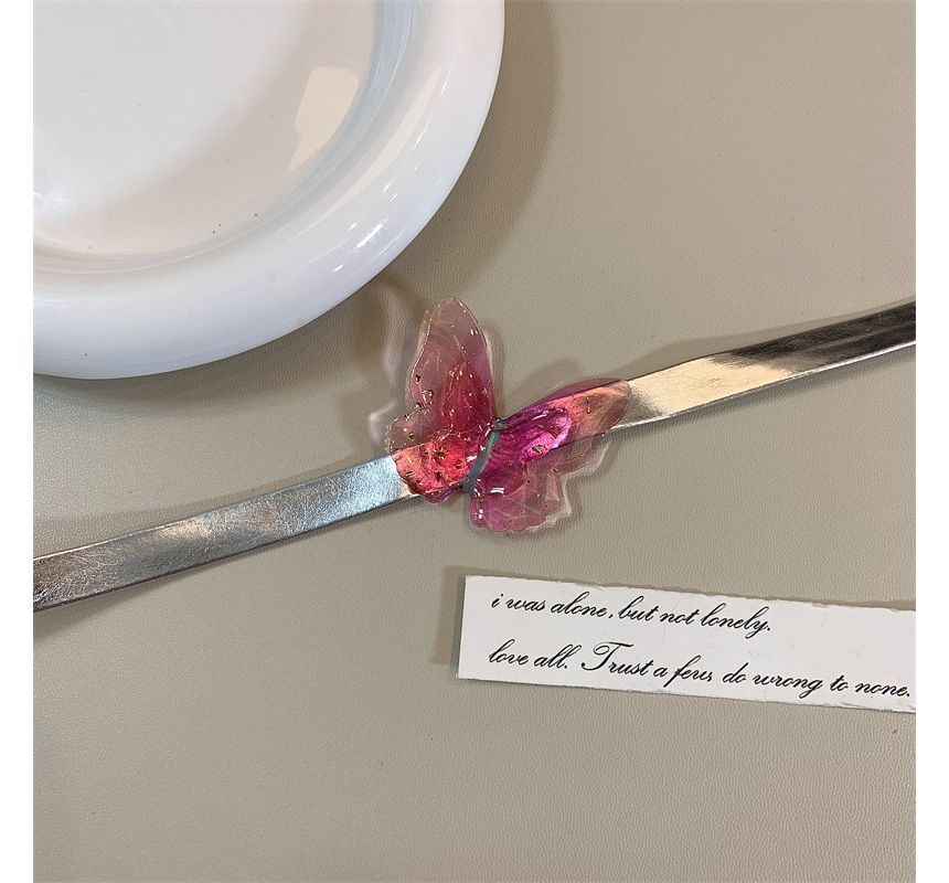 Faux Choker Butterfly Leather