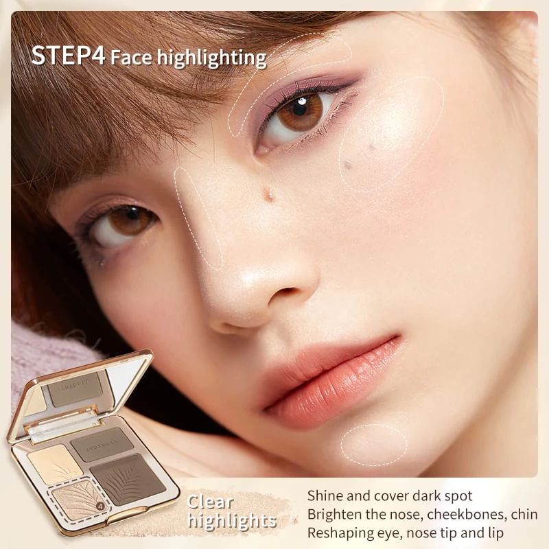 2 IN 1 Highlighter Contour Palette