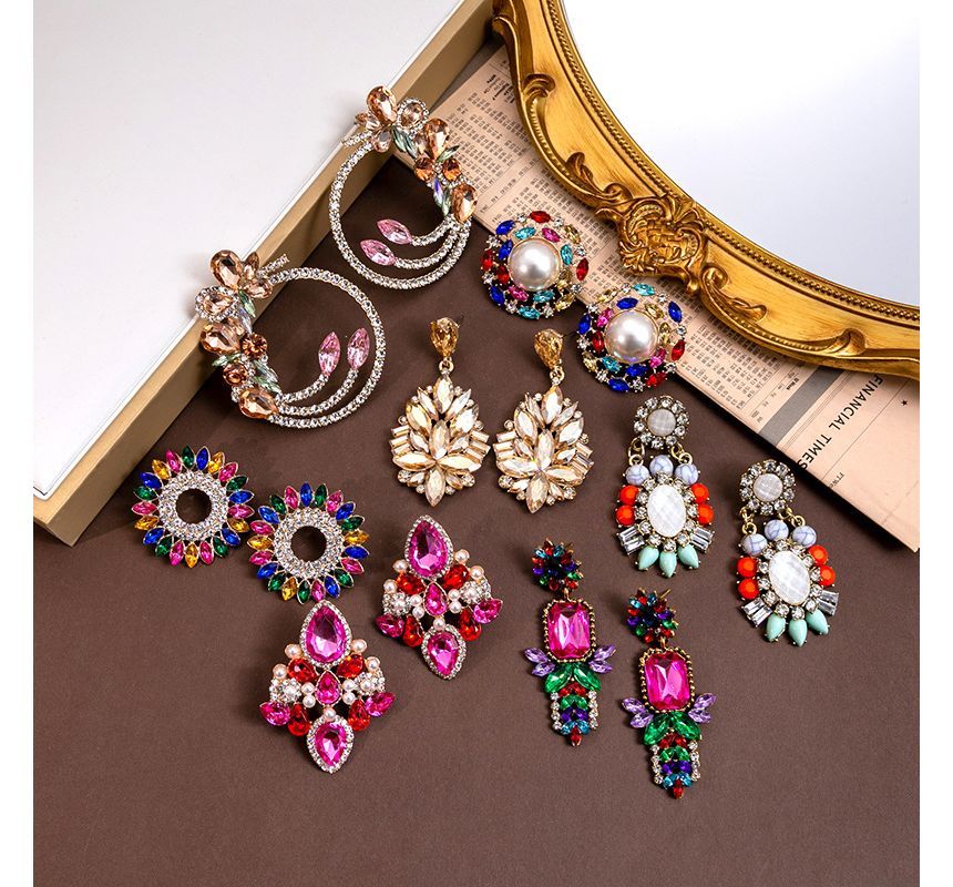 Rhinestone Drop Earring / Stud Earring