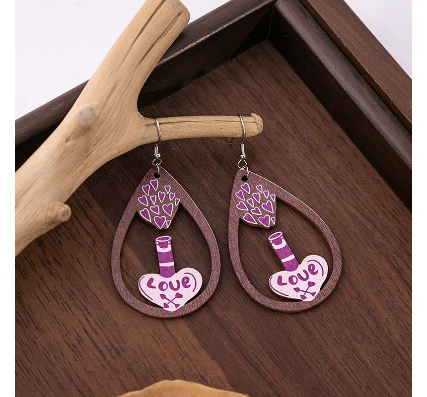 Wooden Drop Earring