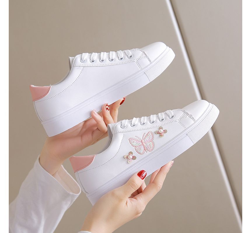 Butterfly Lace Up Sneakers