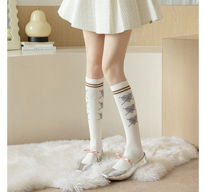 Heart Print Tall Socks