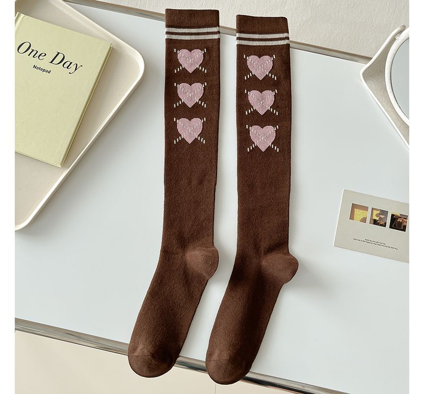 Heart Print Tall Socks