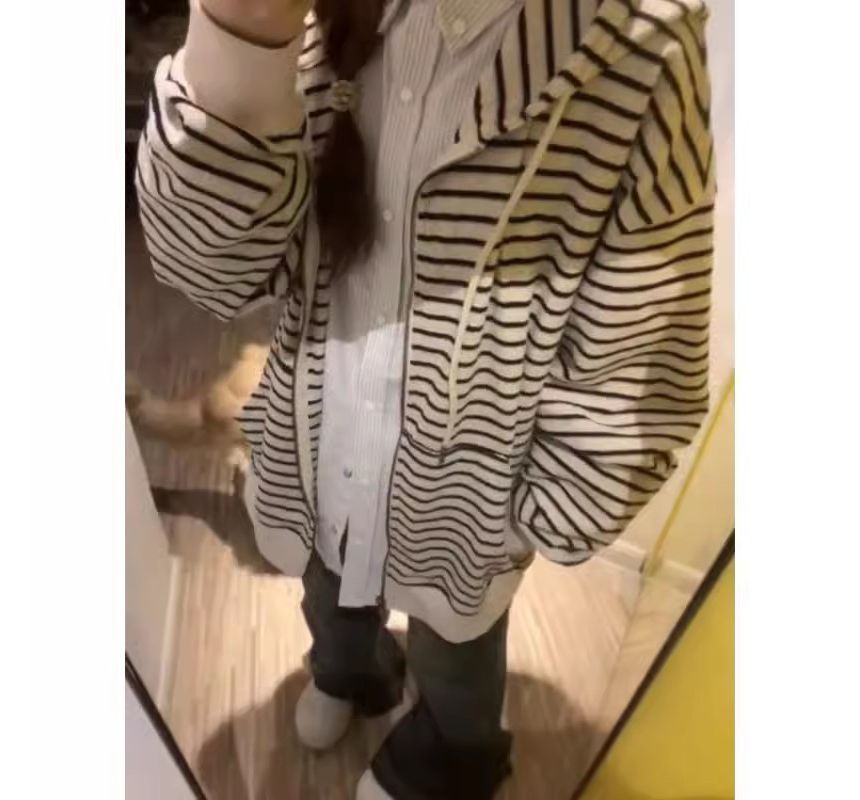 Striped Zip Hoodie