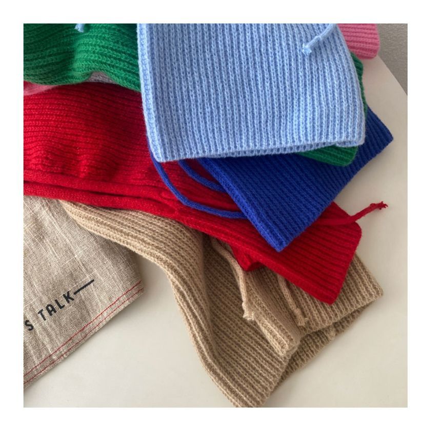 Balaclava Plain Drawstring Knit