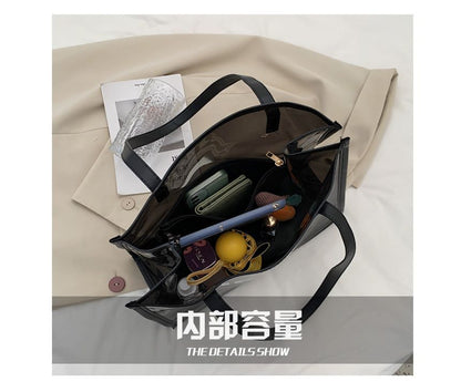 Set: Lettering PVC Tote Bag + Pouch