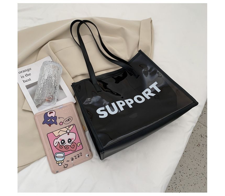 Set: Lettering PVC Tote Bag + Pouch