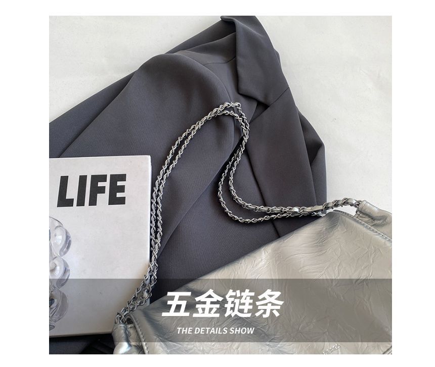 Chain Strap Flap Tote Bag