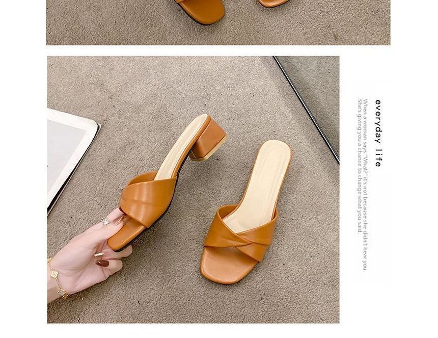 Slide Sandals Chunky Knot Heel