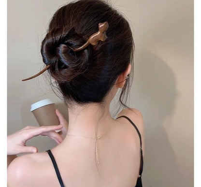 Cat Wooden Designs) Hair Stick (Various