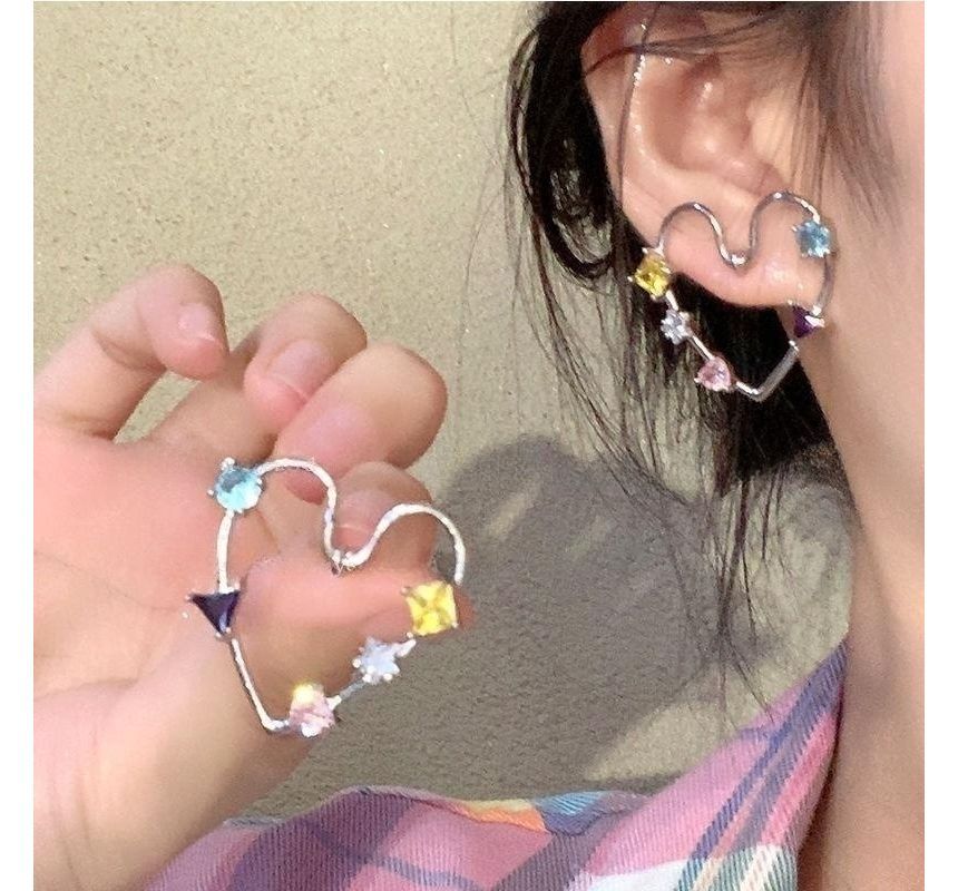 Rhinestone Stud Heart Alloy Earring