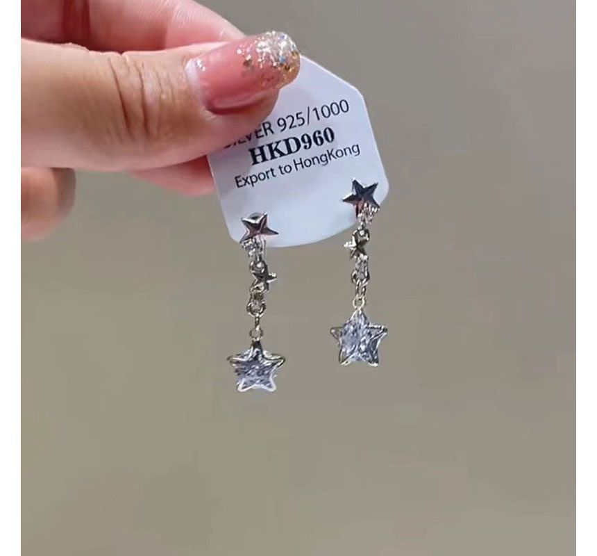 Star Dangle Rhinestone Alloy Earring