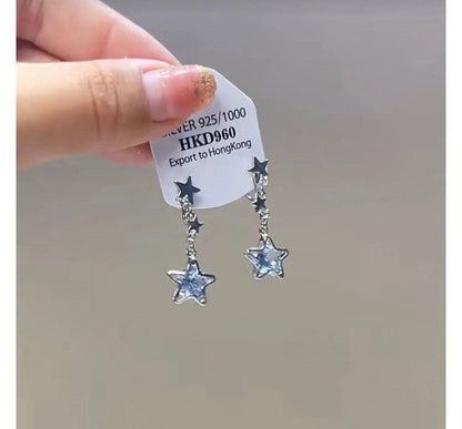 Star Dangle Rhinestone Alloy Earring