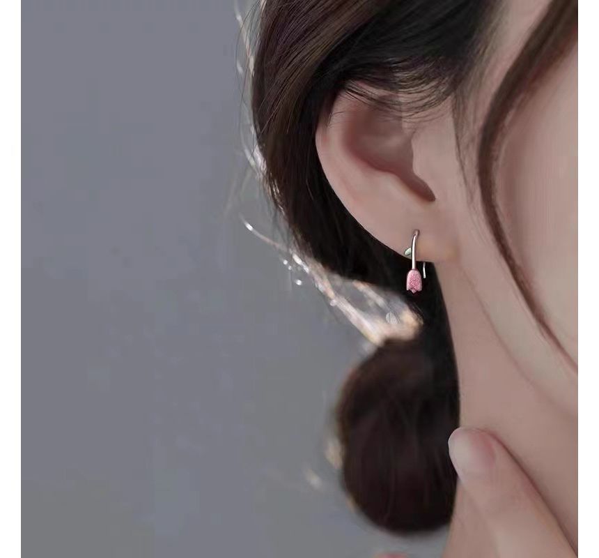 Tulip Glaze Alloy Stud Earring