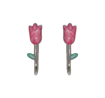 Tulip Glaze Alloy Stud Earring