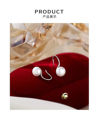 Faux Pearl Sterling Silver Drop Earring