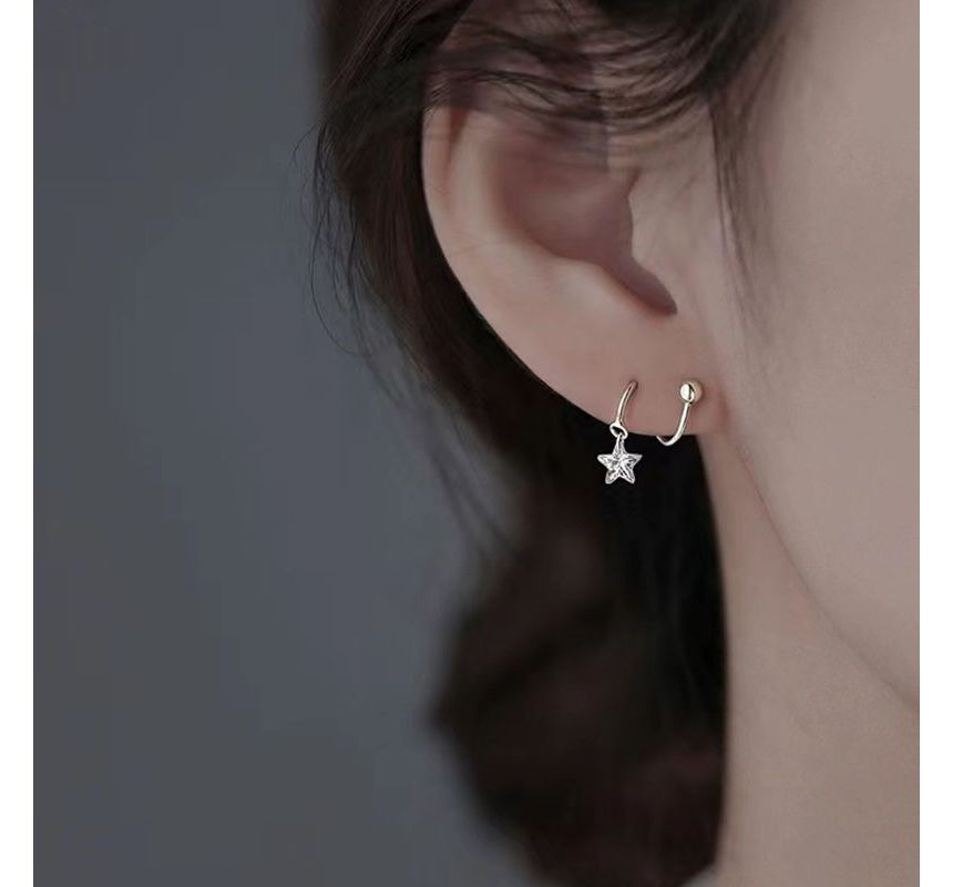 Star Spiral Drop Earring